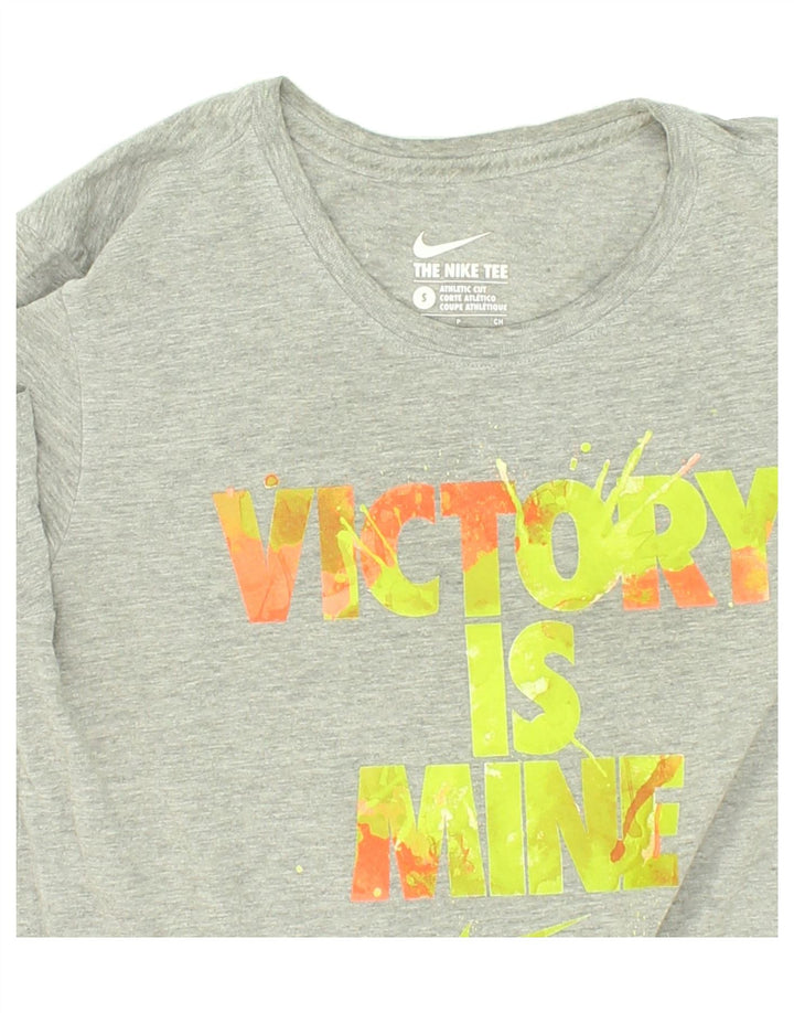 NIKE Mens Athletic Cut Graphic T-Shirt Top Small Grey Cotton Vintage Nike and Second-Hand Nike from Messina Hembry 