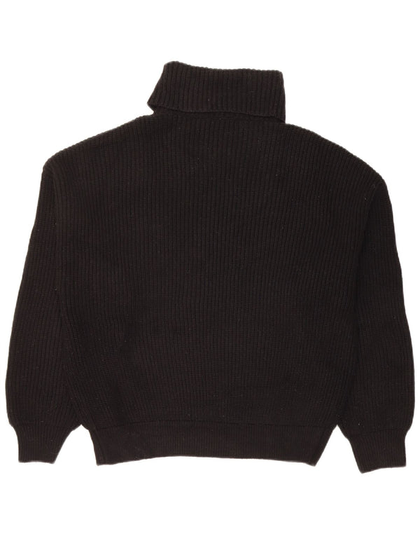 Damski sweter z wywijanym dekoltem Zara UK 14 Średnia czarna wiskoza
