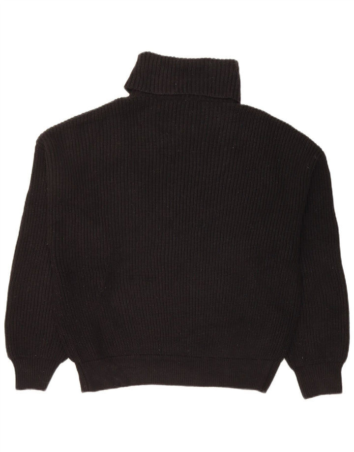 Damski sweter z wywijanym dekoltem Zara UK 14 Średnia czarna wiskoza