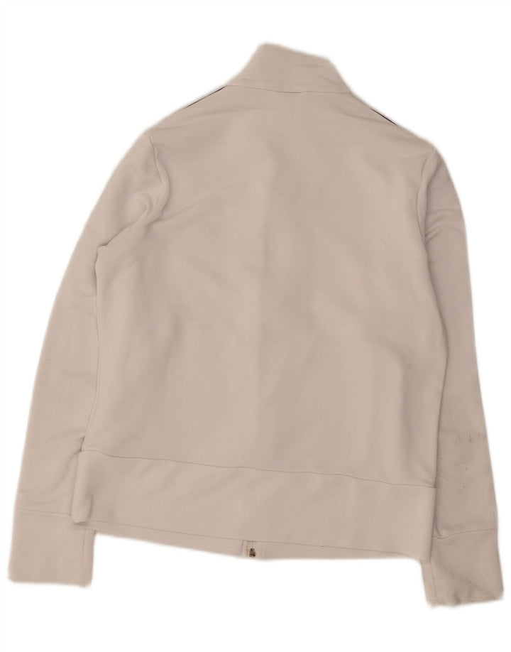 Damska bluza dresowa Adidas UK 16, duża, biała, poliestrowa