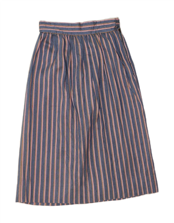 VINTAGE Womens A-Line Skirt W26 Small  Blue Striped Vintage Vintage and Second-Hand Vintage from Messina Hembry 