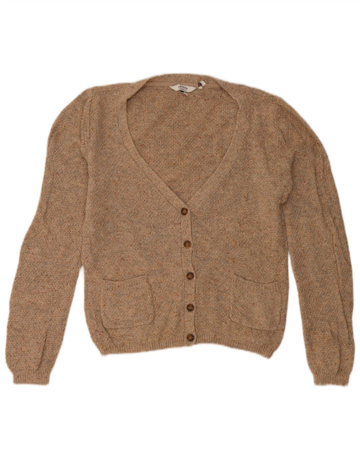 Damski sweter rozpinany Fat Face UK 10, mały, brązowy, bawełniany