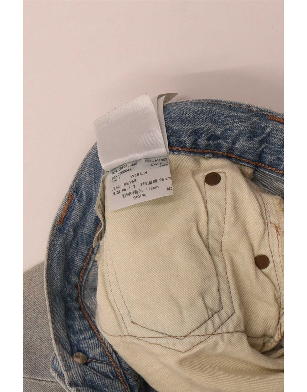 Męskie jeansy Levi's 501 Straight W38 L34 Niebieska wiskoza