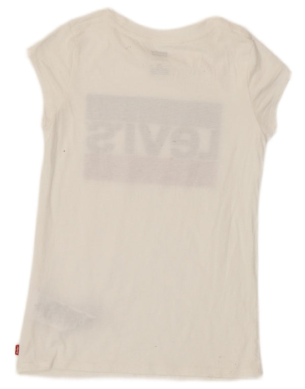 Dziewczęcy T-shirt z grafiką Levi's Top 11-12 lat, biała bawełna