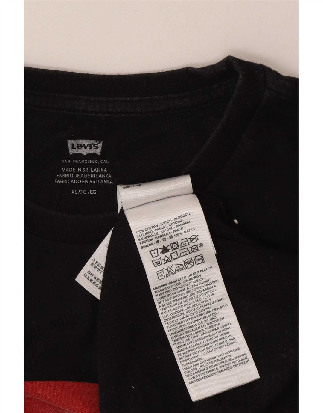 Męski T-shirt z grafiką Levi's Top XL, czarna bawełna