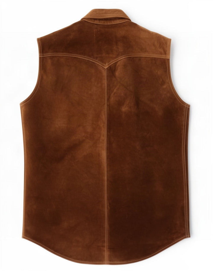 Zamszowa kamizelka męska Vintage UK 36 Small Brown