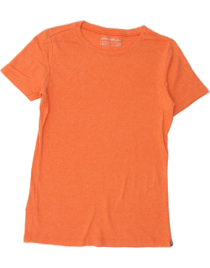 EDDIE BAUER Womens T-Shirt Top UK 14 Medium Orange Cotton Vintage Eddie Bauer and Second-Hand Eddie Bauer from Messina Hembry 