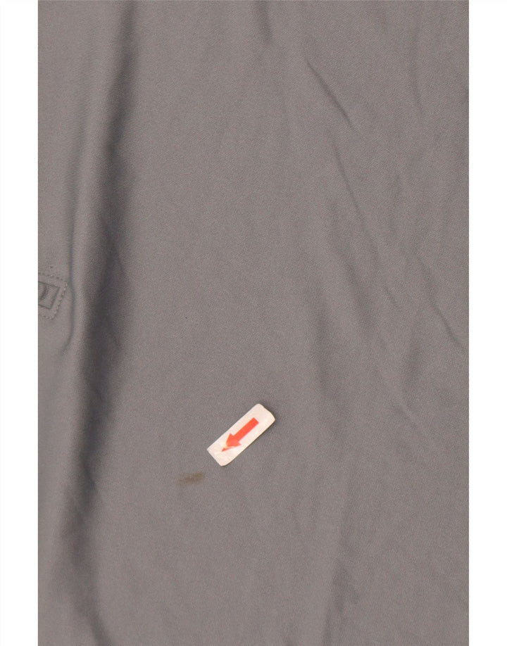 Męska koszulka Nike Dri Fit z zamkiem błyskawicznym i długim rękawem, mały szary poliester w blokach kolorów