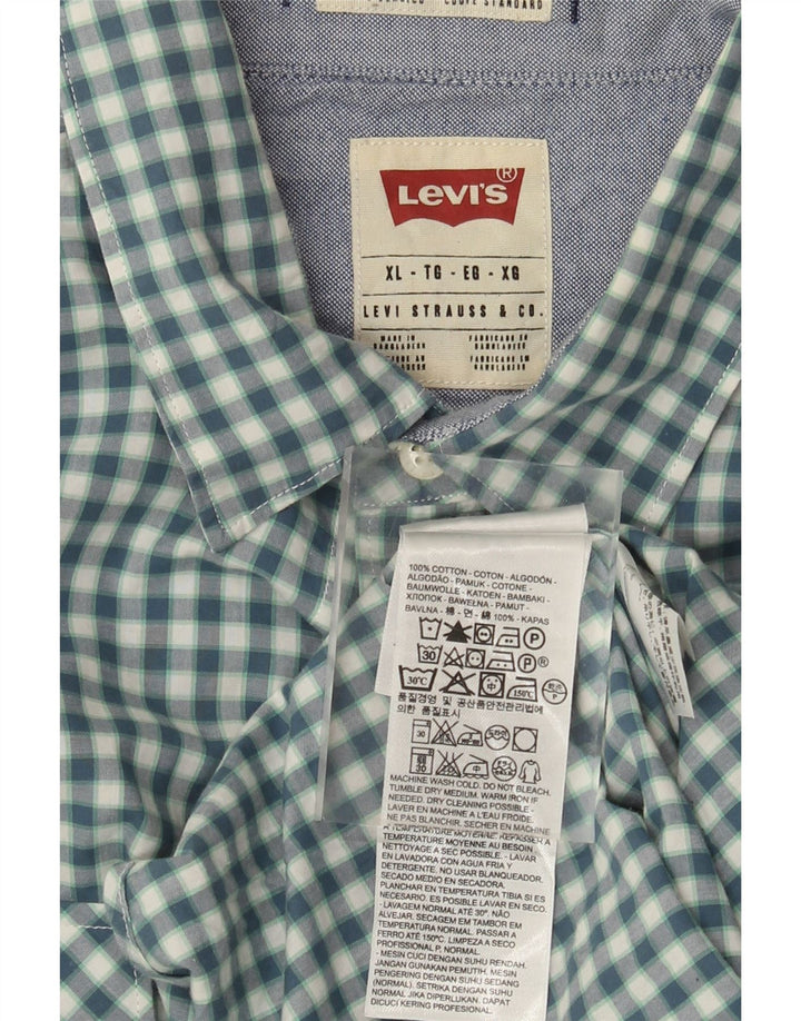 Koszula męska Levi's o standardowym kroju XL, niebieska, bawełniana w kratkę