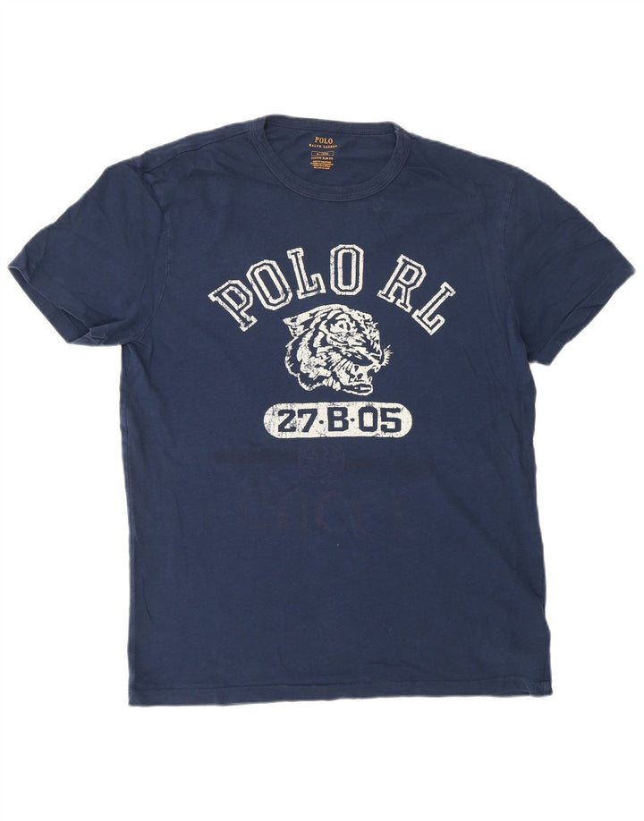 Polo Ralph Lauren Męski T-shirt z grafiką o dopasowanym kroju, średni granatowy
