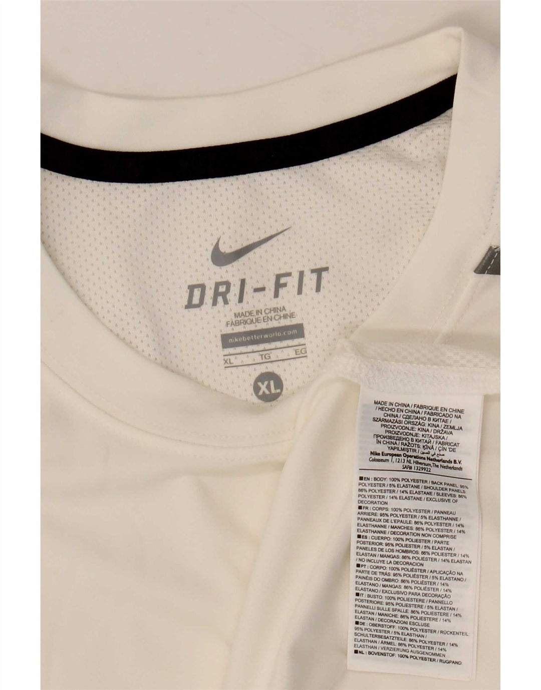 Męski T-shirt Nike Dri Fit Top XL, biały, poliester