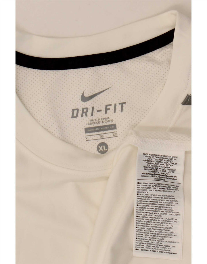Męski T-shirt Nike Dri Fit Top XL, biały, poliester