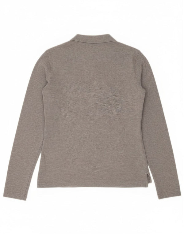 Damska koszulka polo Slim Fit z długim rękawem Tommy Hilfiger UK 12, średnia szarość