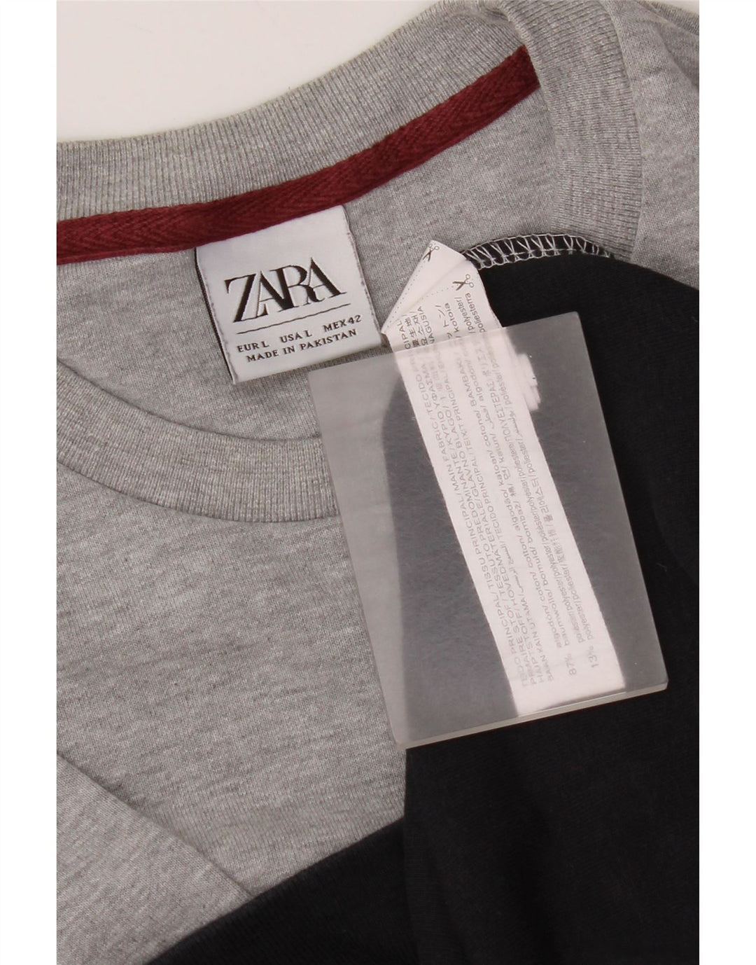 Męski sweter Zara, duży, wielobarwny, bawełniany blok kolorów