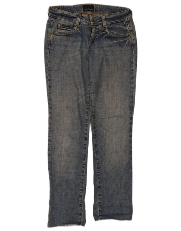 Damskie jeansy Calvin Klein Slim W26 L30 Niebieskie bawełniane