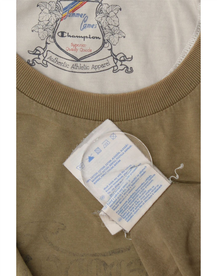 Męska koszulka z grafiką Champion Hawaii, średnia, bawełniana khaki