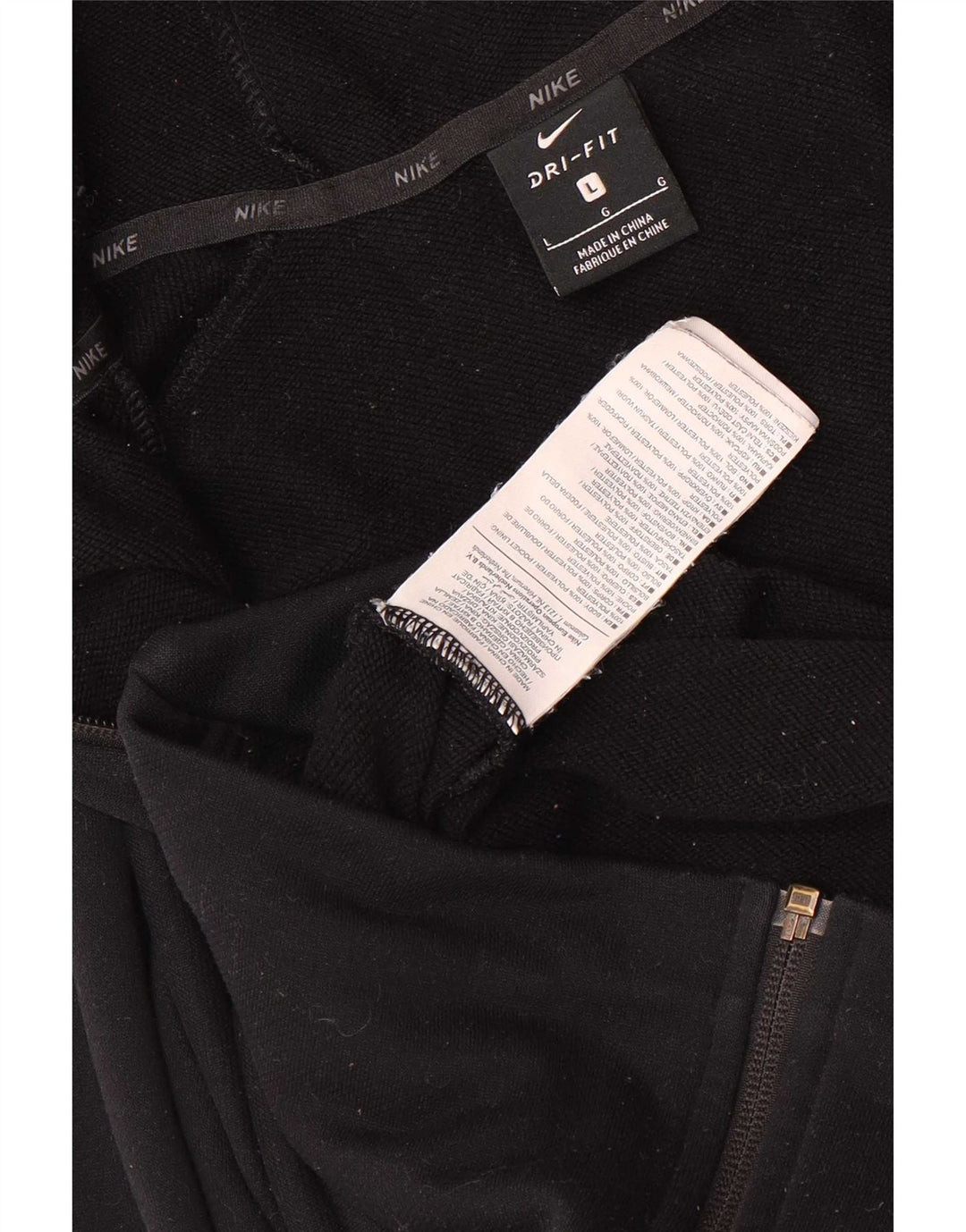 Męski sweter z kapturem i zamkiem błyskawicznym Nike Dri Fit, duży czarny poliester