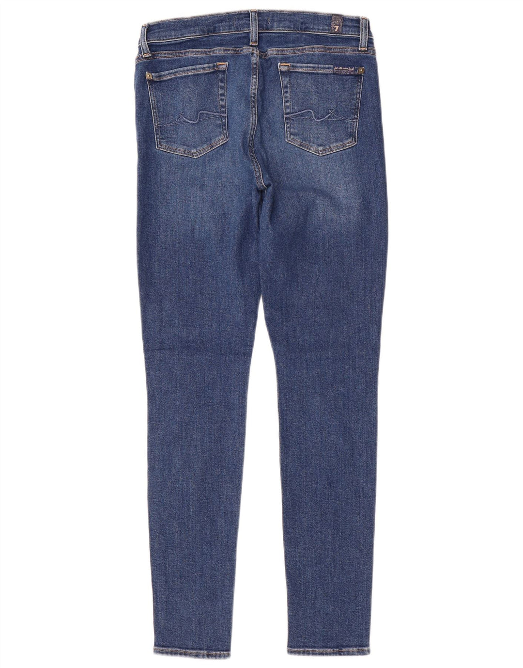 Damskie jeansy skinny 7 For All Mankind W30 L30 Niebieski poliester