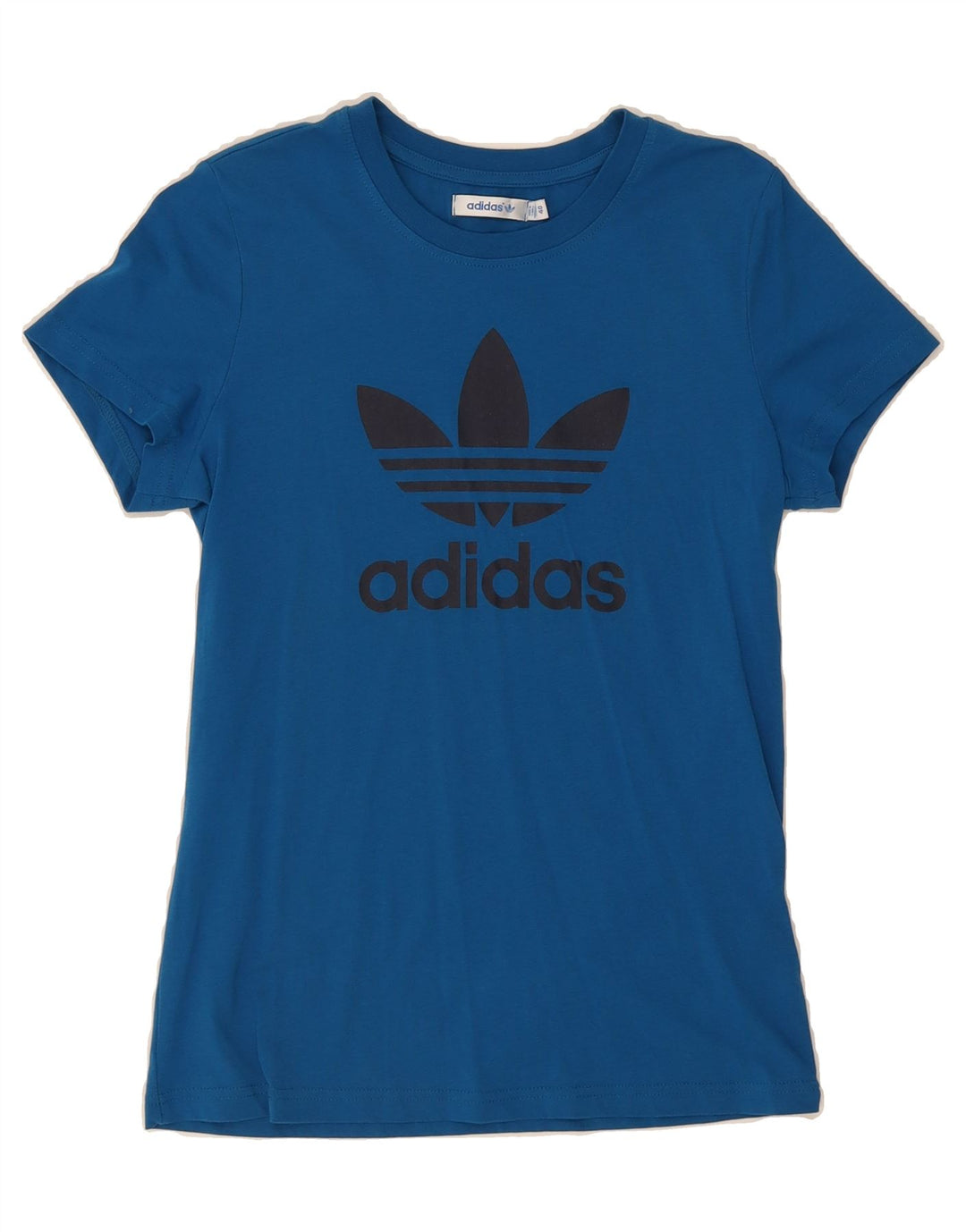ADIDAS Womens Graphic T-Shirt Top IT 40 Small Blue Cotton Vintage Adidas and Second-Hand Adidas from Messina Hembry 