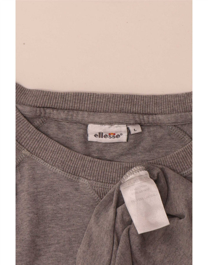 Męski T-shirt z grafiką Ellesse, duży, szary, nakrapiany bawełniany