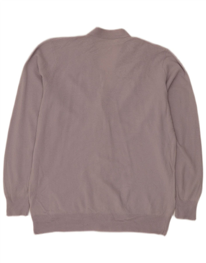 Sweter damski Jaeger UK 14 Średni fioletowy owcza wełna