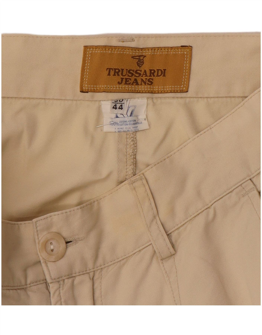 Spodnie Chino Trussardi Damskie z wysokim stanem IT 44 Medium W26 L27 Beżowe