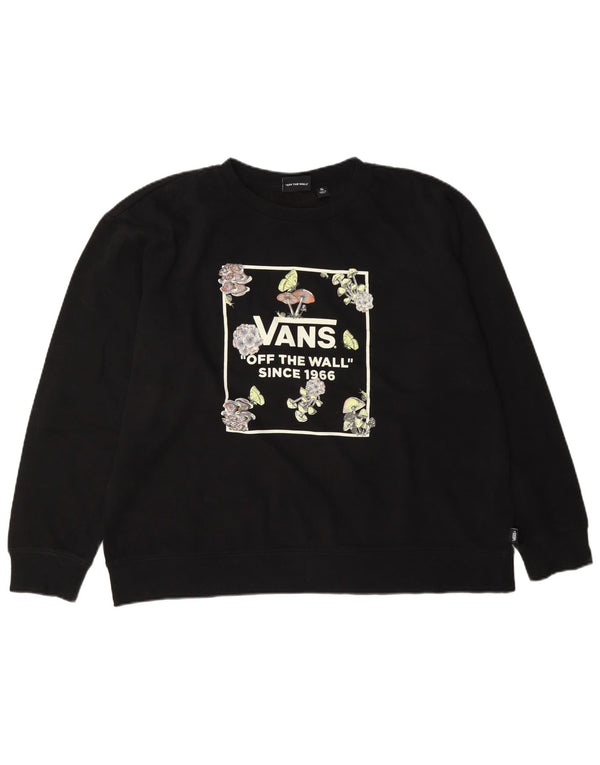 Damska bluza Vans z grafiką, UK 18 XL, czarna, bawełniana w kwiaty