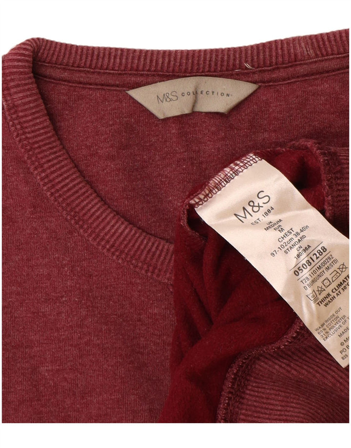 Marks & Spencer Męska bluza dresowa, średnia, bordowa bawełna