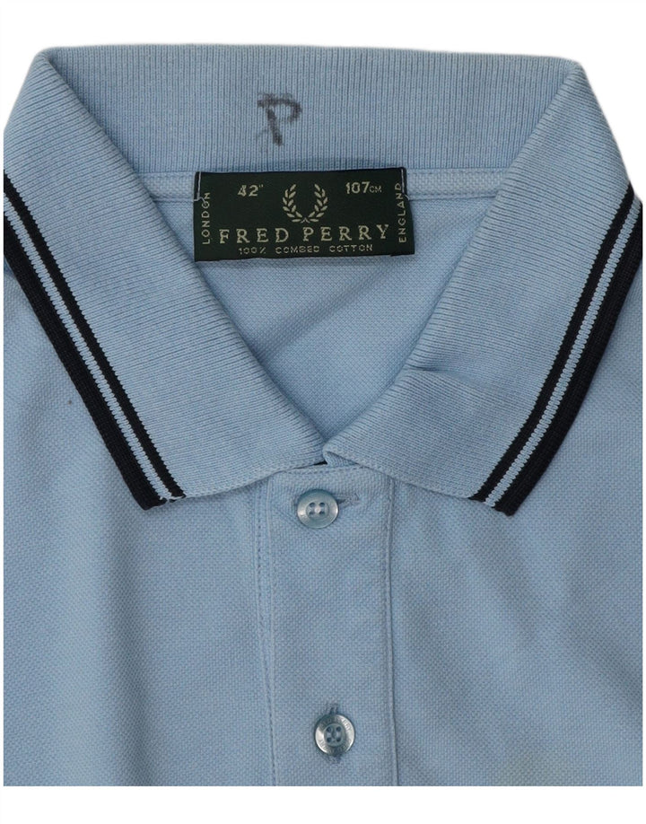Męska koszulka polo FRED PERRY, niebieska, bawełniana
