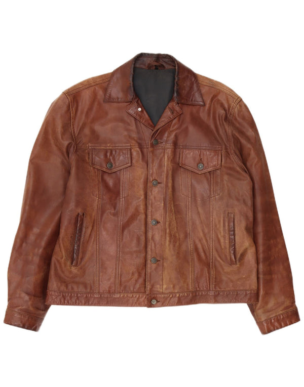 Kurtka skórzana Angelo Litrico Męska marki C&A Bomber UK 42 XL Brązowa