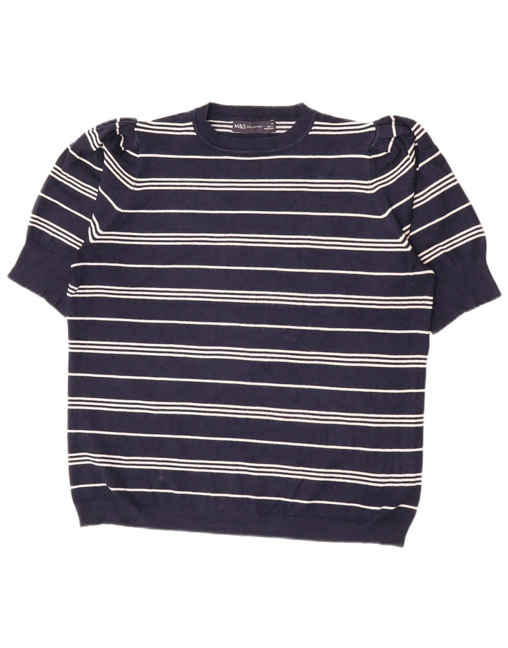 Sweter damski Marks & Spencer z okrągłym dekoltem, UK 14, średni granatowy