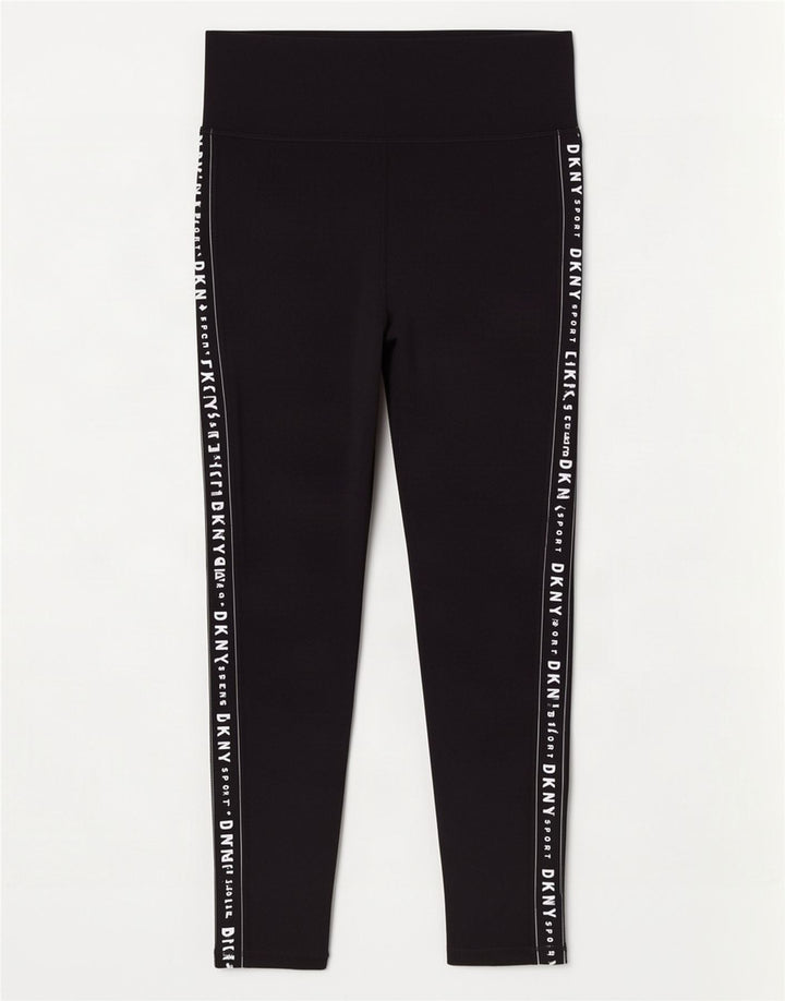 Damskie legginsy graficzne Dkny UK 14, średnie, czarne, bawełniane