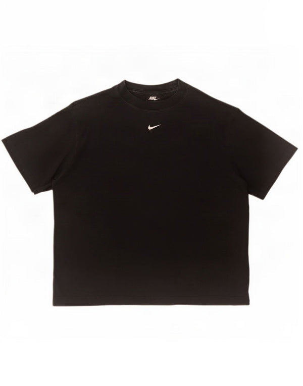 Damska koszulka oversize Nike Top UK 10, mała, czarna bawełna