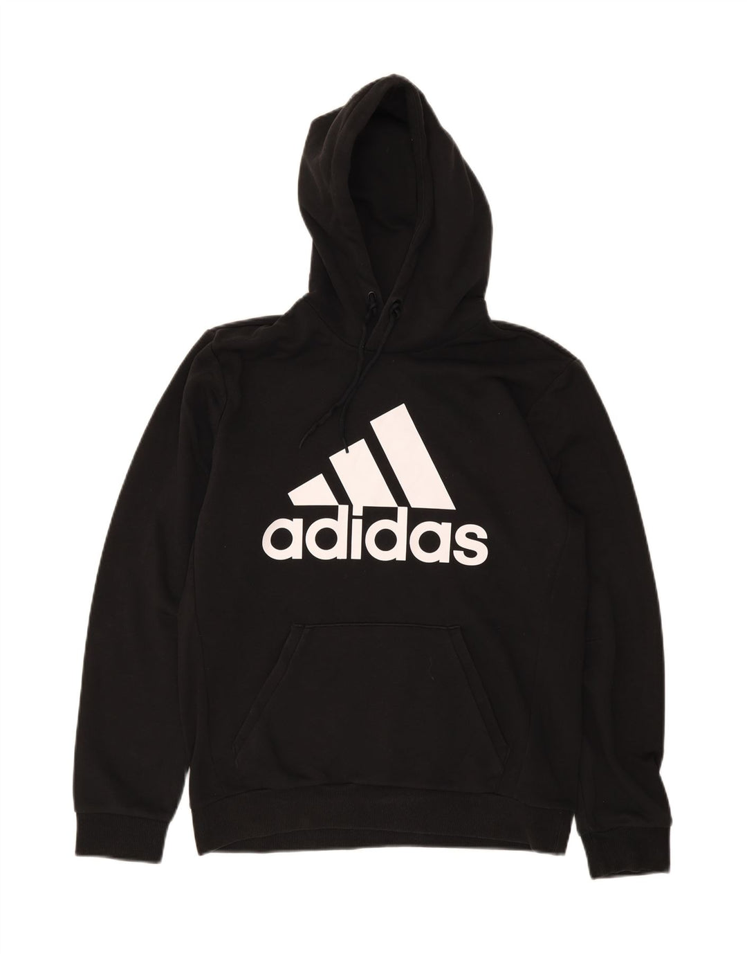 ADIDAS Mens Graphic Hoodie Jumper Medium Black Cotton Vintage Adidas and Second-Hand Adidas from Messina Hembry 
