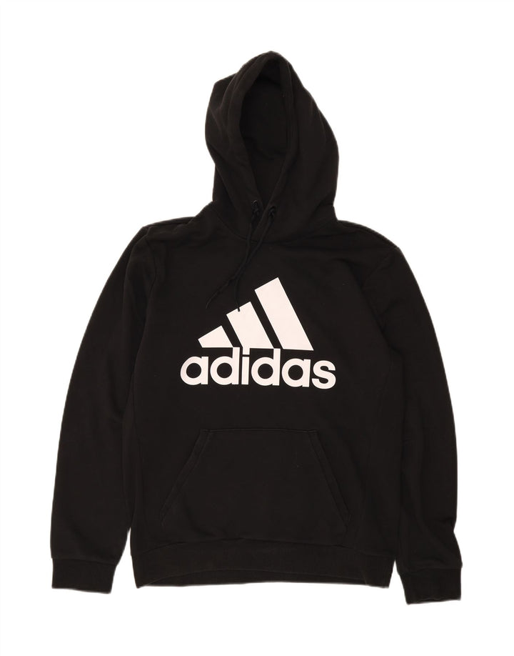 ADIDAS Mens Graphic Hoodie Jumper Medium Black Cotton Vintage Adidas and Second-Hand Adidas from Messina Hembry 