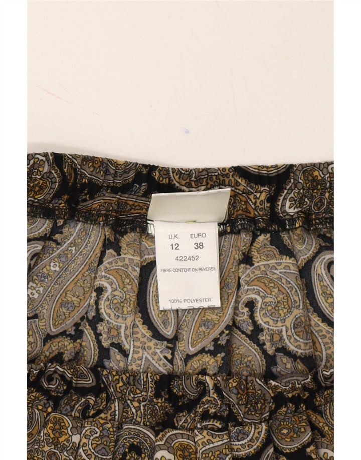 EASTEX Womens Pleated Skirt UK 12 Medium W28  Grey Paisley Polyester Vintage Eastex and Second-Hand Eastex from Messina Hembry 
