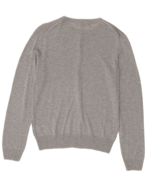 Sweter damski Marks & Spencer UK 12, średni, srebrny, nakrapiany wiskoza