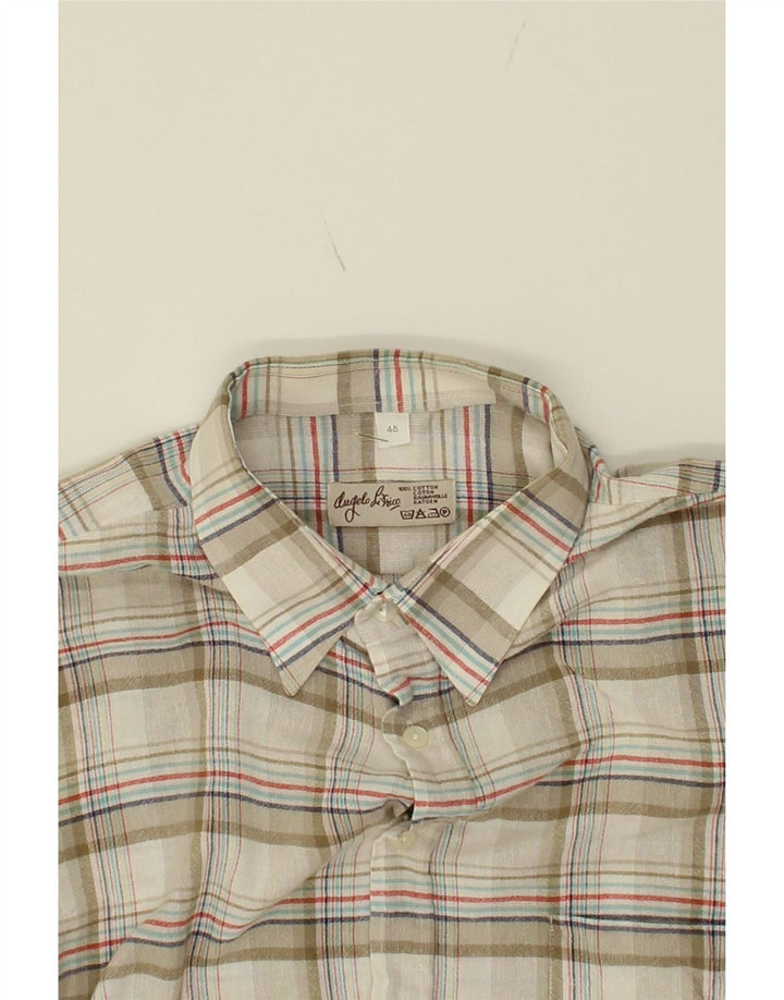 ANGELO LITRICO Mens Shirt Size 45 XL Grey Check Cotton Vintage Angelo Litrico and Second-Hand Angelo Litrico from Messina Hembry 