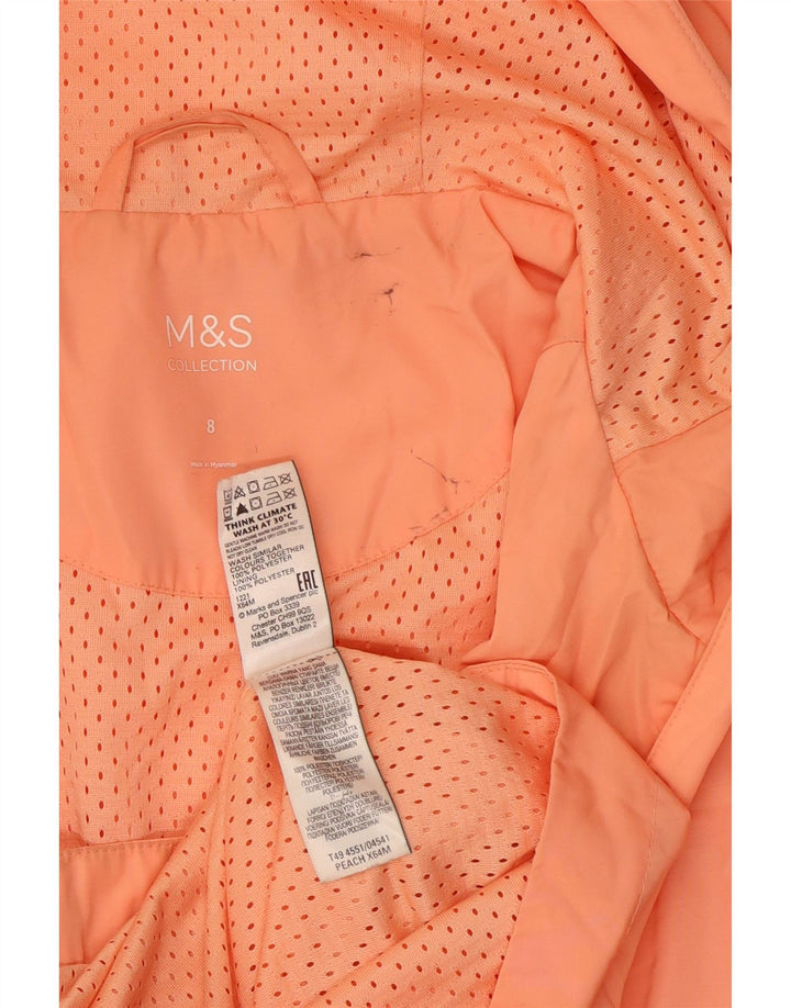 Marks & Spencer Damski płaszcz przeciwdeszczowy z kapturem, UK 8, mały, pomarańczowy, poliester