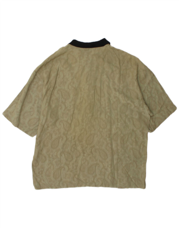 Męska koszulka polo Silenzio, mała, khaki, paisley
