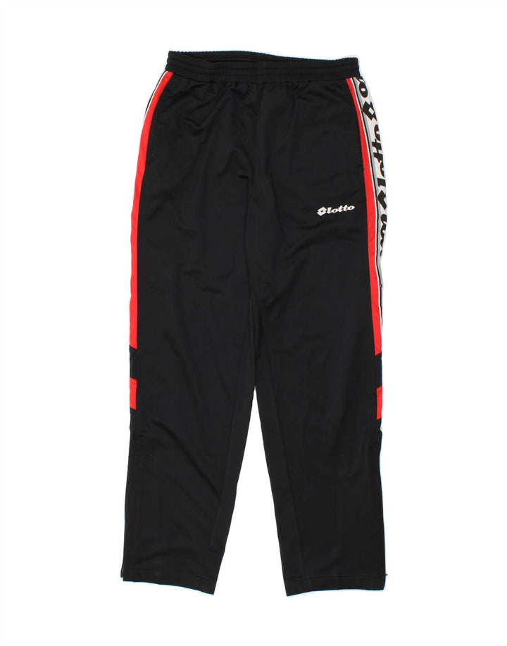LOTTO Mens Graphic Tracksuit Trousers UK 40/42 Medium  Black Polyester Vintage Lotto and Second-Hand Lotto from Messina Hembry 
