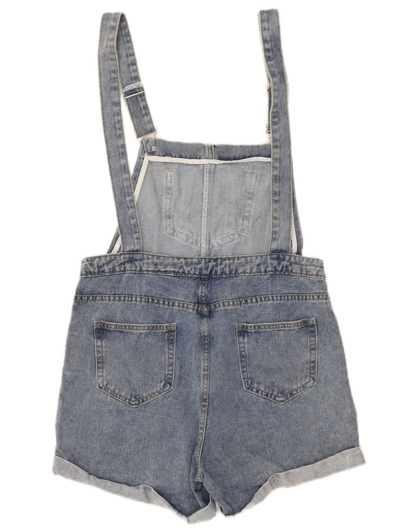 Vintage damskie ogrodniczki jeansowe szorty W34 duże niebieskie