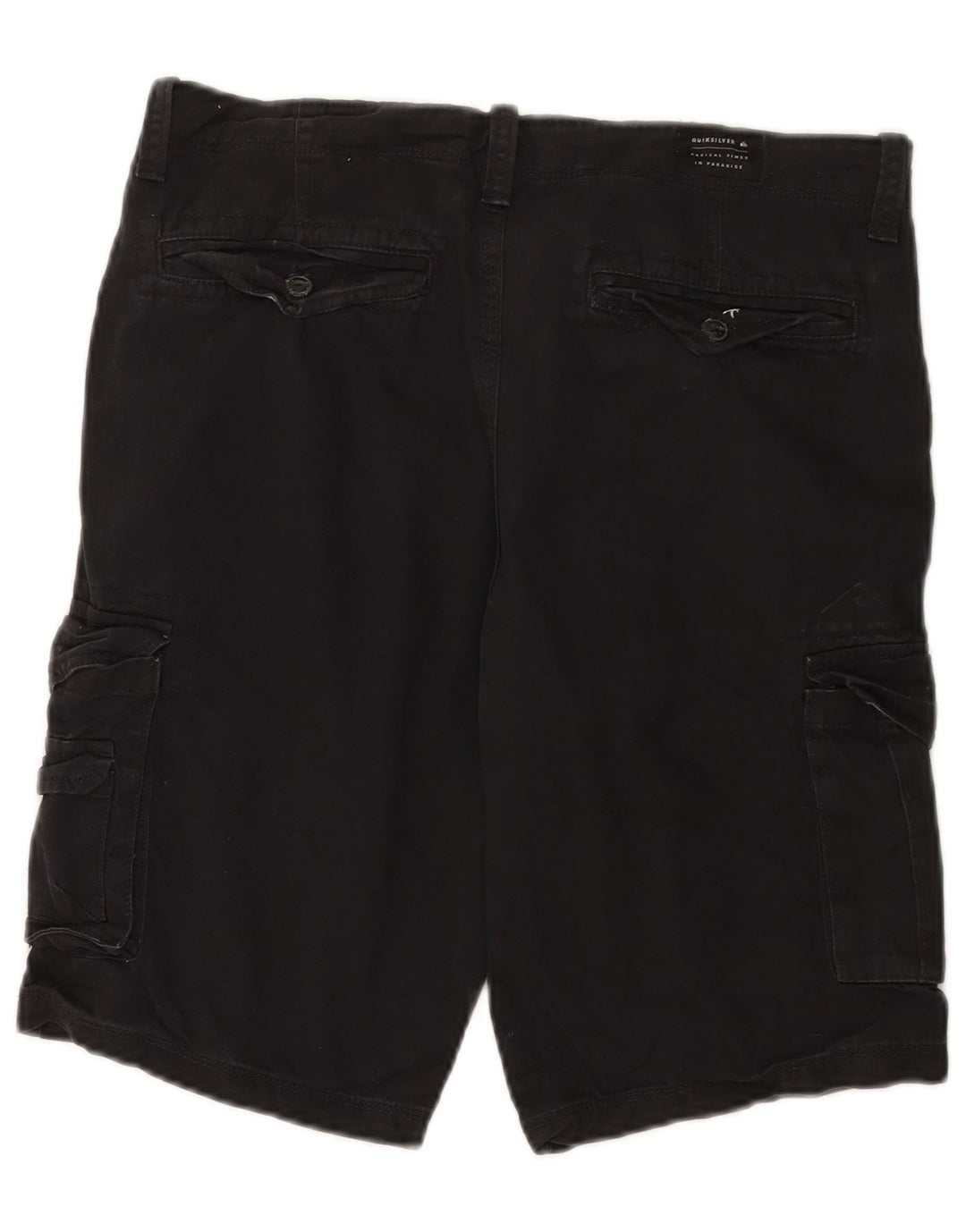 Męskie spodenki cargo Quiksilver W32, duże, czarne, bawełniane