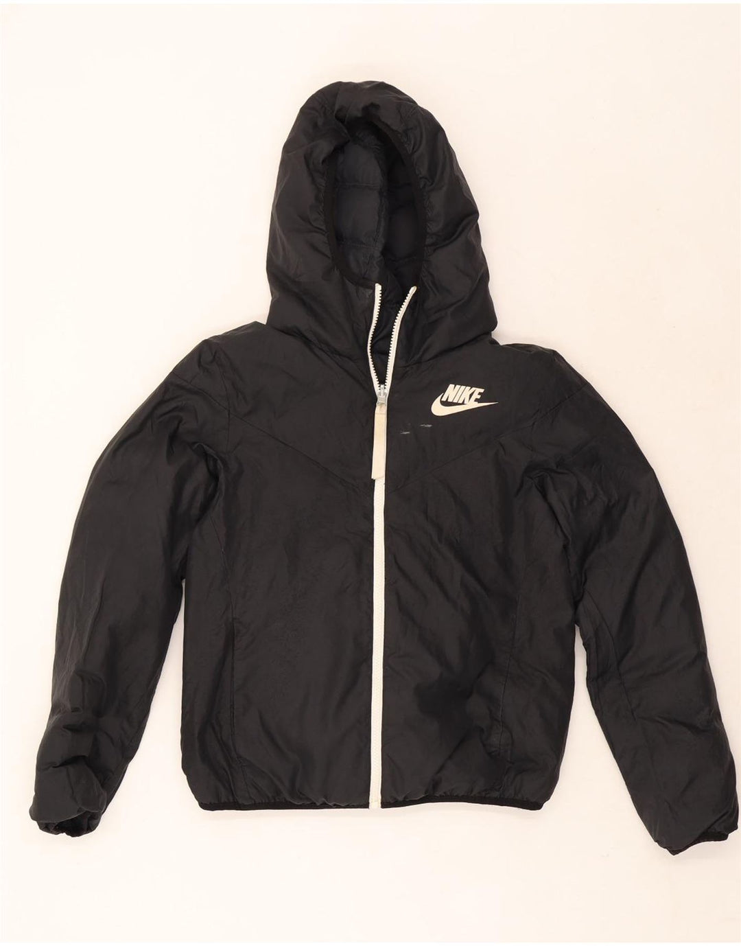 Damska, dwustronna, oversize'owa, wyściełana kurtka z kapturem Nike UK 6 XS, czarna