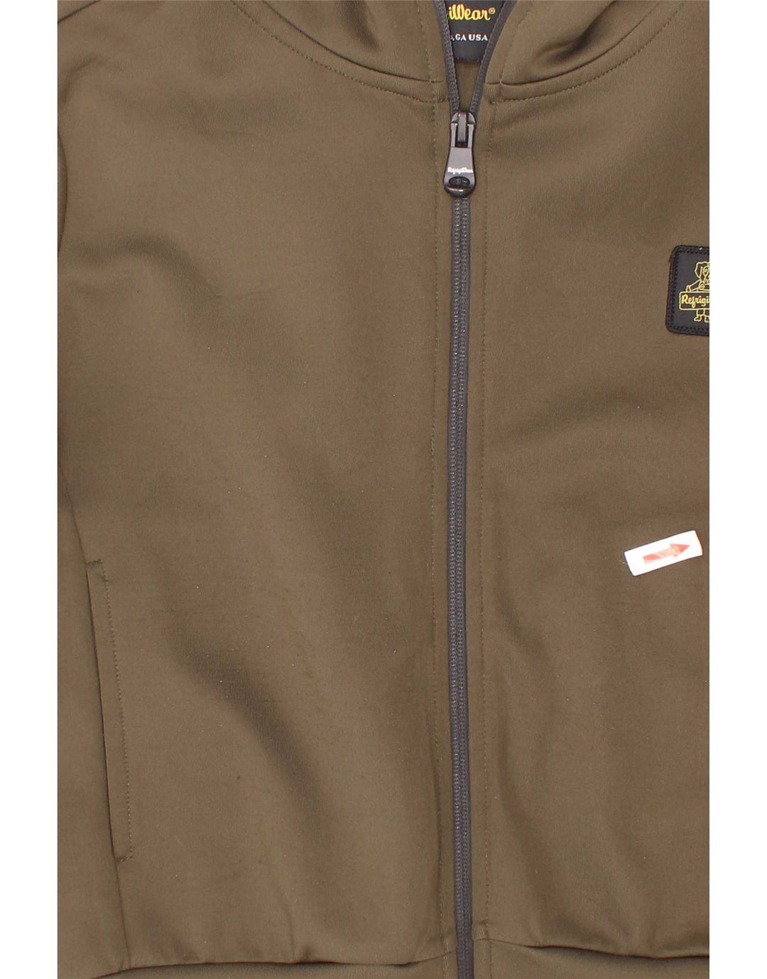 Refrigiwear Chłopięcy sweter z kapturem i zamkiem, 7-8 lat, khaki, poliester