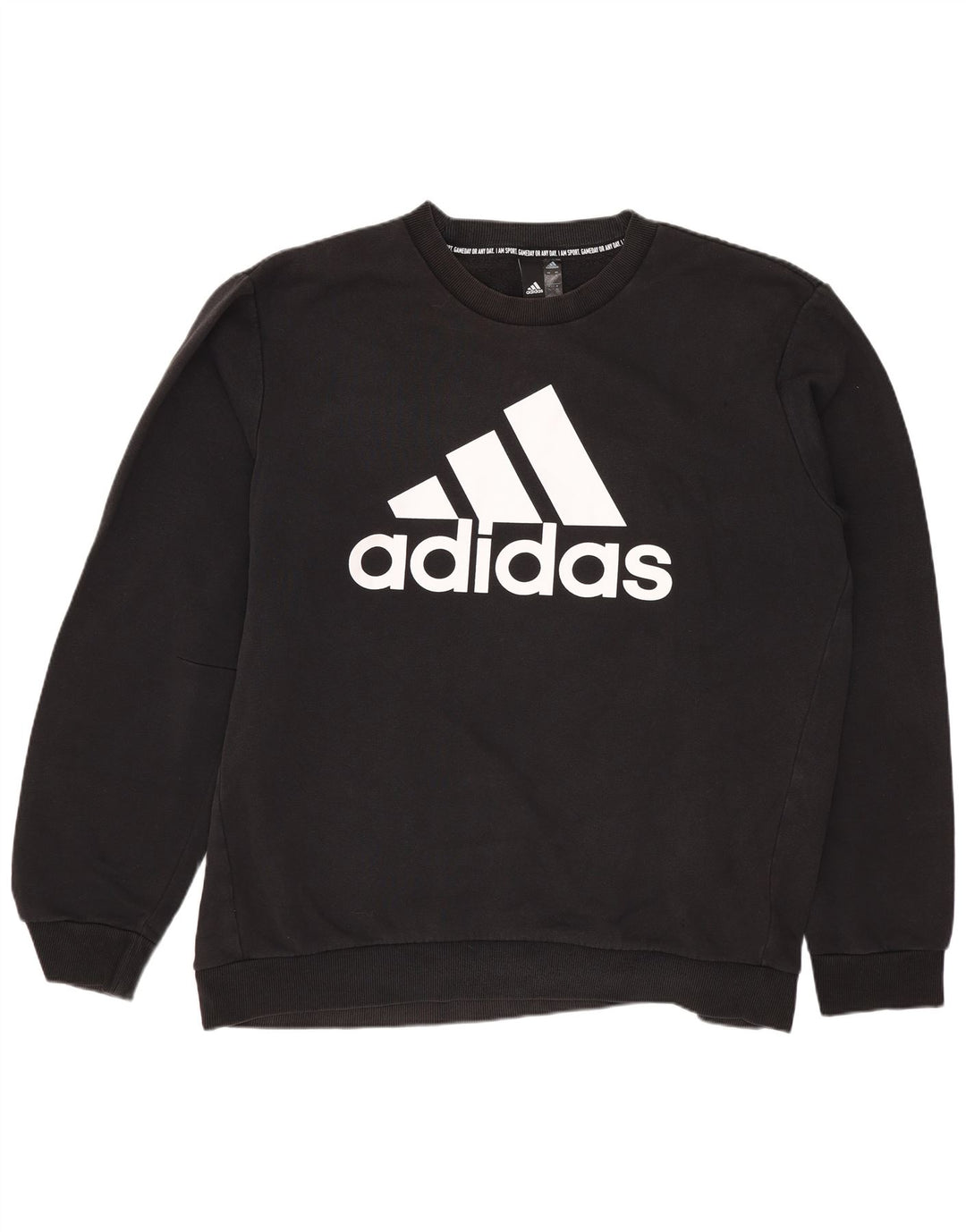 Męska bluza z grafiką ADIDAS, sweter XL, czarna, bawełniana
