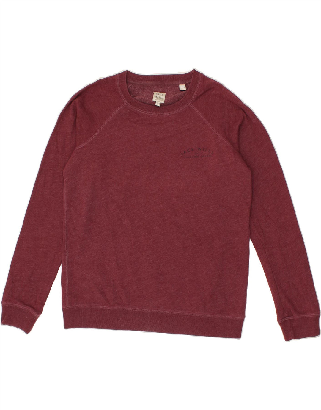 JACK WILLS Womens Sweatshirt Jumper UK 12 Medium Burgundy Cotton Vintage Jack Wills and Second-Hand Jack Wills from Messina Hembry 