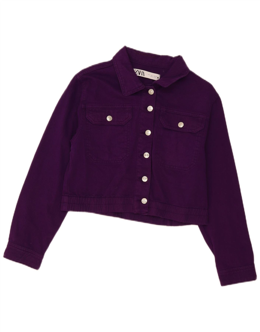 Damska kurtka jeansowa Zara Crop UK 10, mała fioletowa