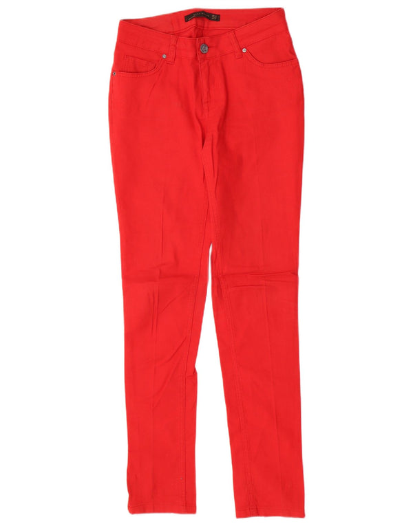 Spodnie damskie Zara Skinny Casual EU 38 Small W28 L31 Czerwona bawełna