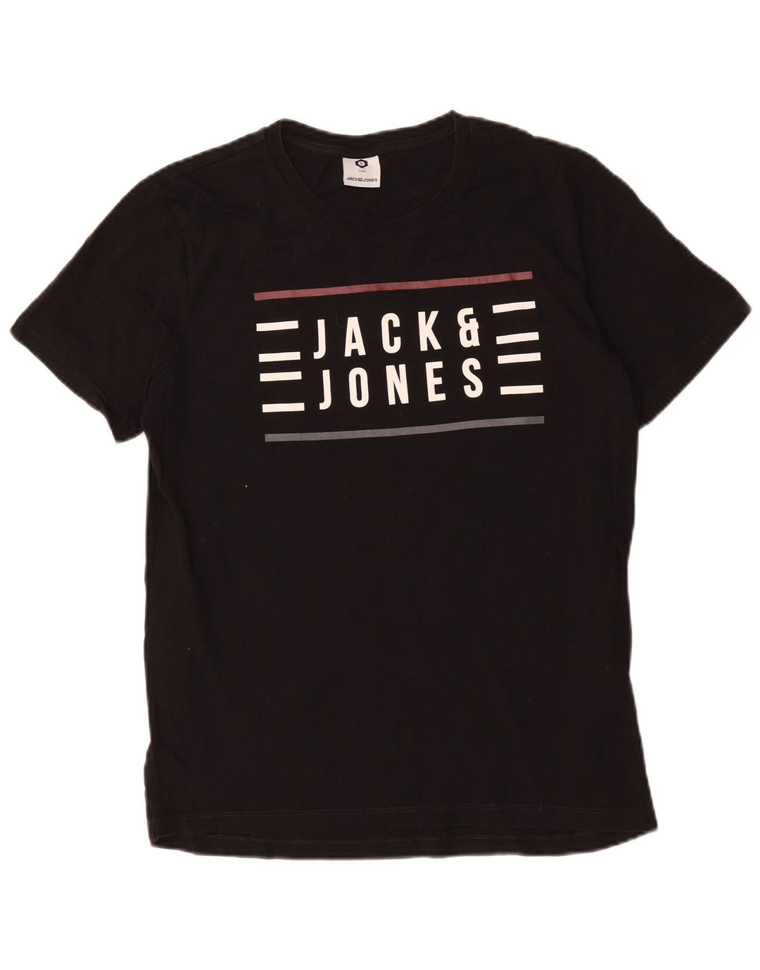 Męski T-shirt z grafiką Jack & Jones, średni czarny, bawełniany
